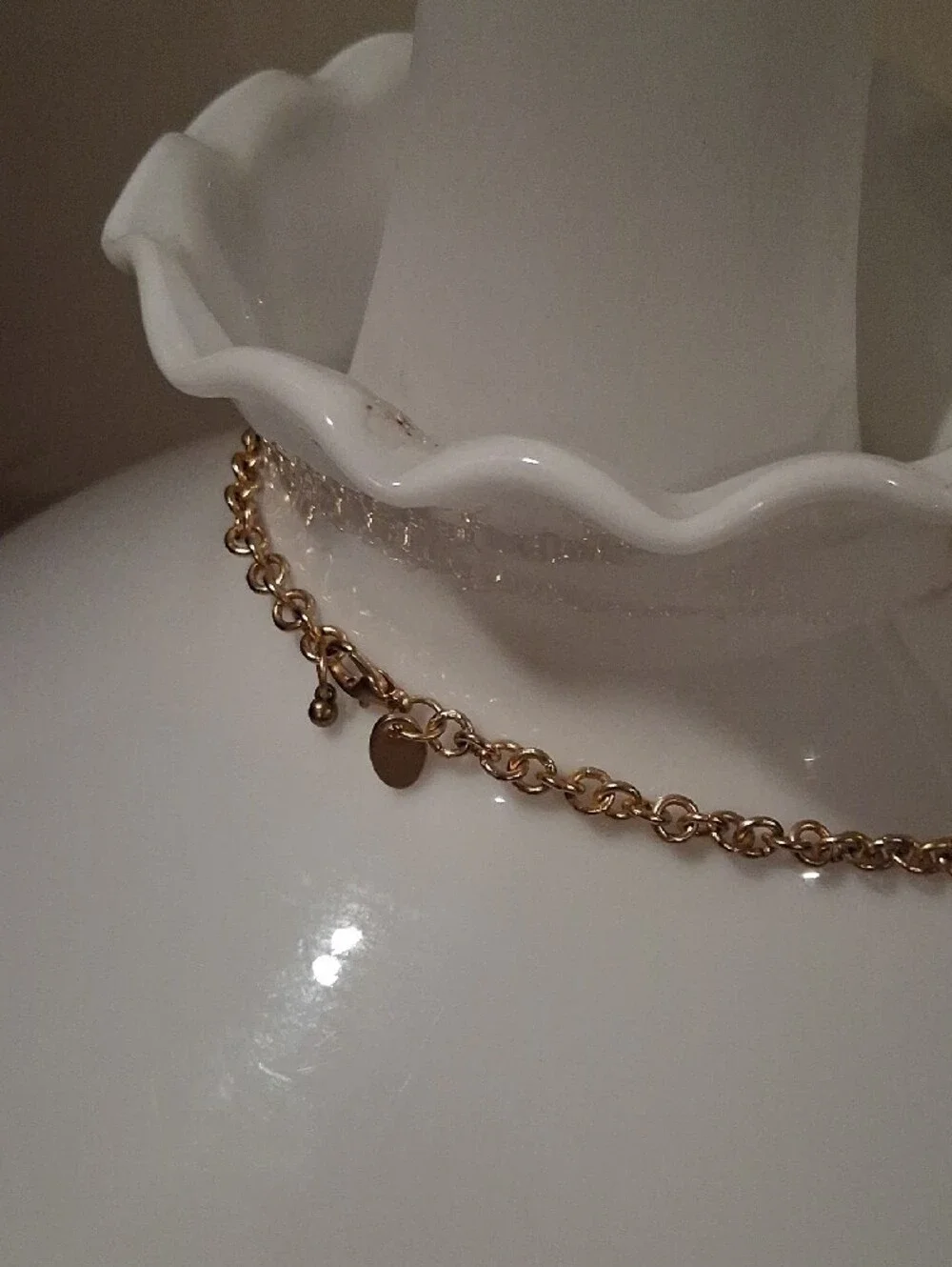 Charming Charlie Gold-Tone Collar Necklace with Peach Wrap Accent